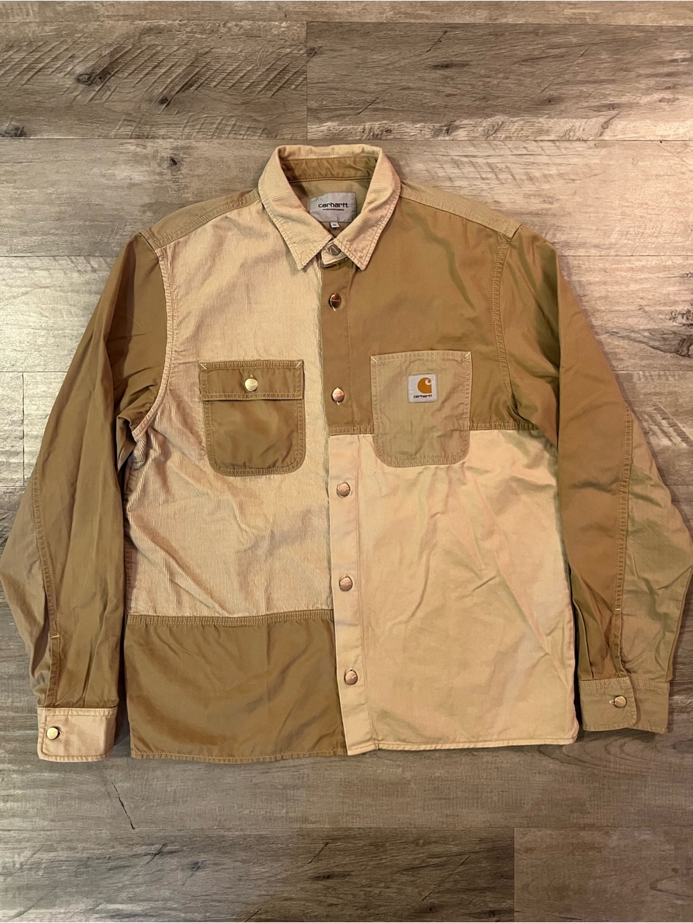 Carhartt WIP Work In Progress Medley Shirt Men’s Size M Long Sleeve Patchwork